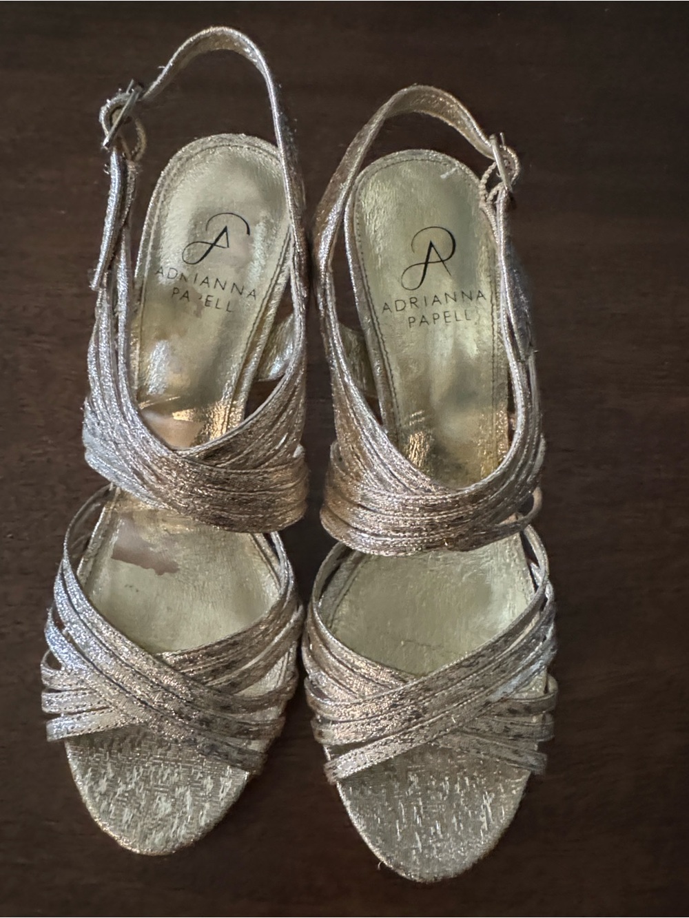 Adrianna Papell Gold Platform Sandals